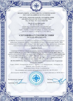 2010.07.06 Озёрск - Техническое обслуживание радиоэлектронной аппаратуры, телефонов, ЭВМ